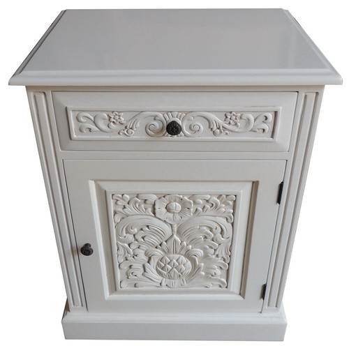 Carved bedside locker - carved,